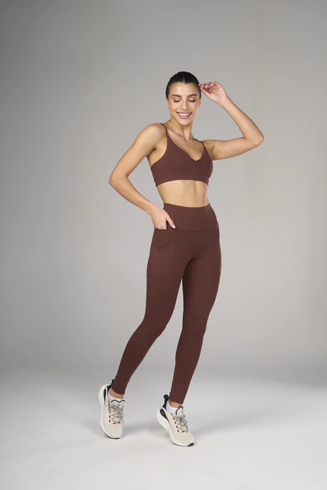 Legging Confort Bolso - Marrom — foto da loja oficial